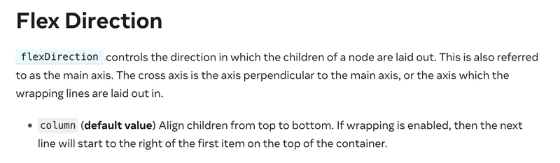 Flex direction doc