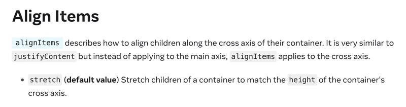 Align items doc